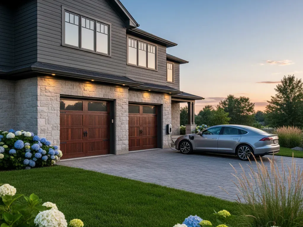 Residential garage door exterior