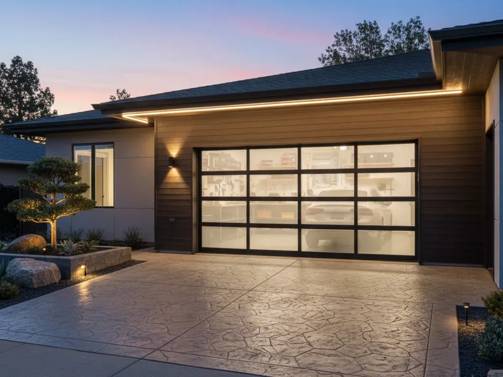 Residential garage door exterior on a home