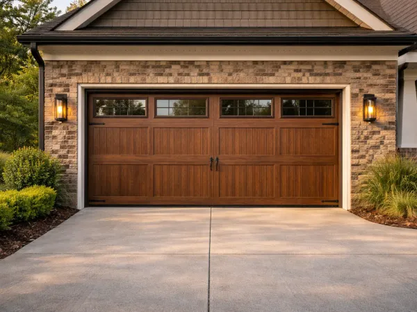 Carriage-style residential garage door installation