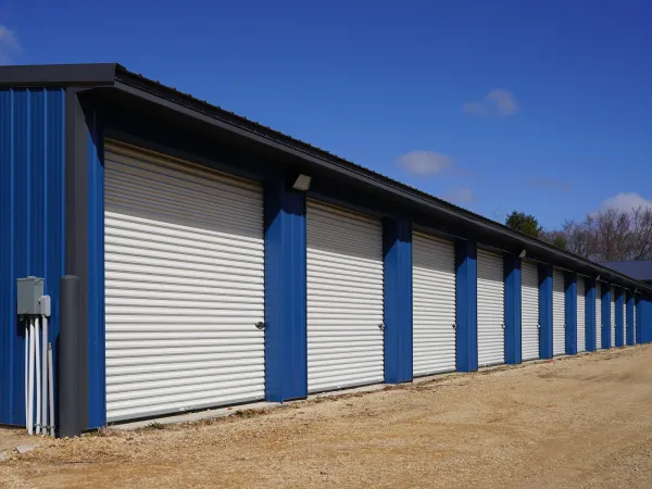 Commercial building with overhead doors
