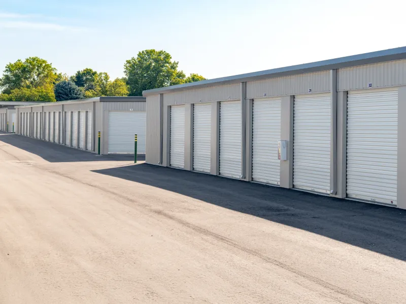 Commercial storage facility with overhead doors