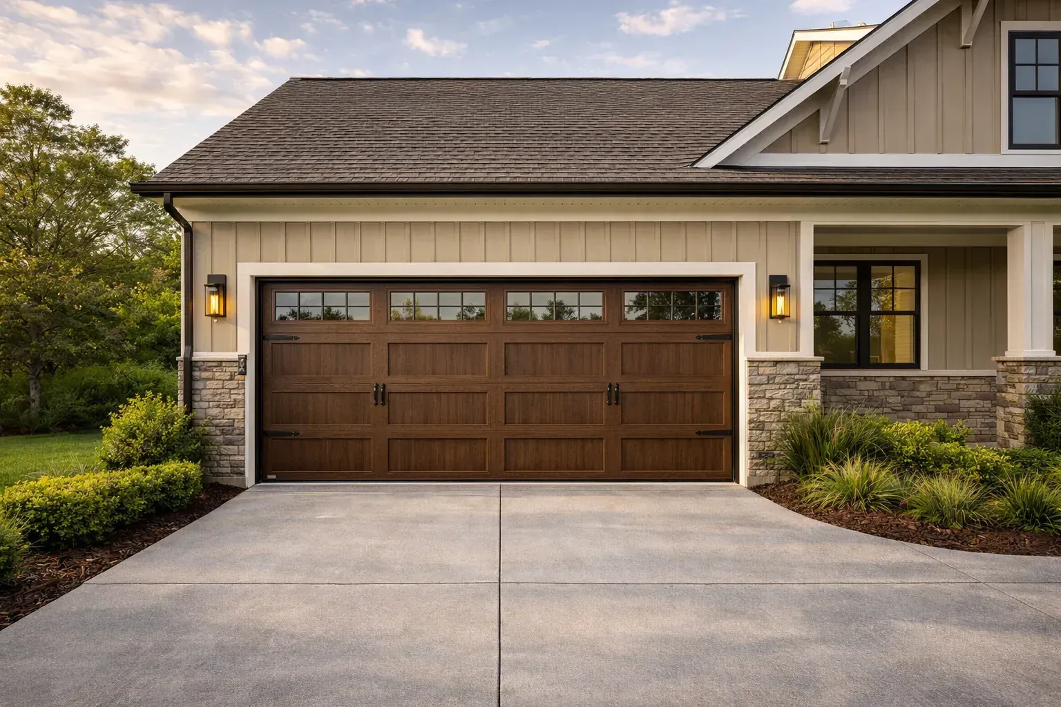 Carriage house cedar garage door in Chatsworth GA