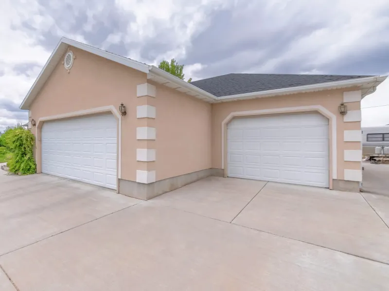 Residential garage door exterior
