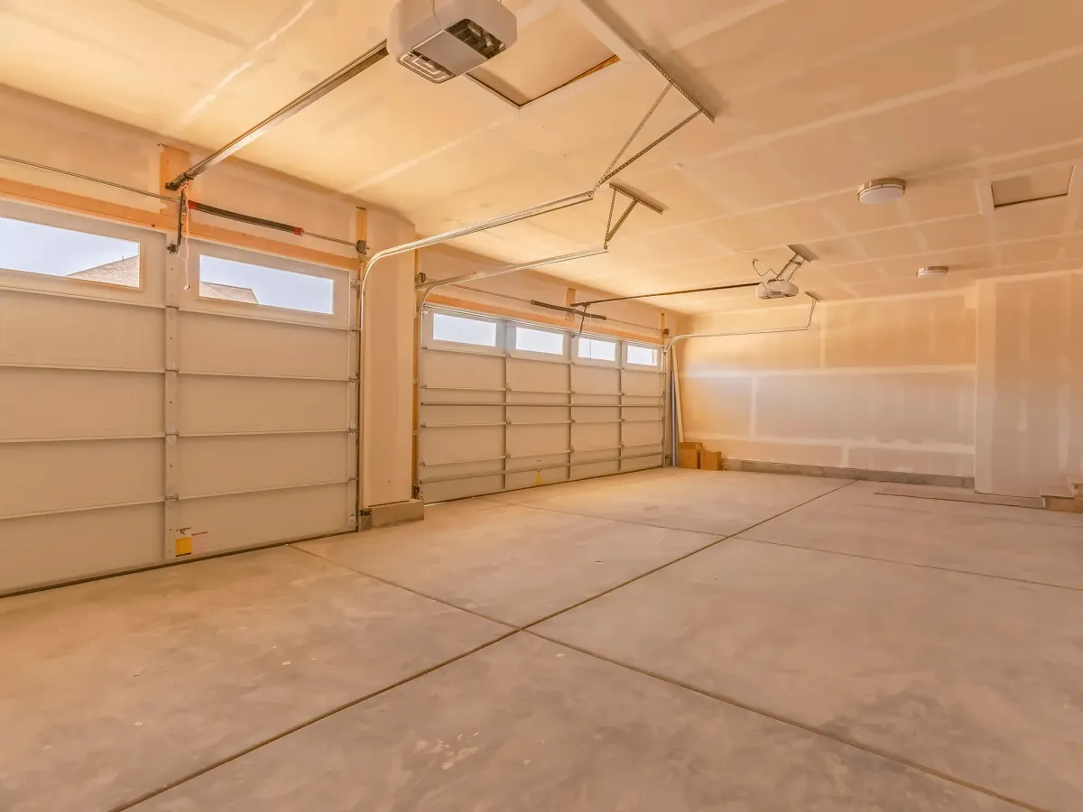 Garage interior with a closed overhead door
