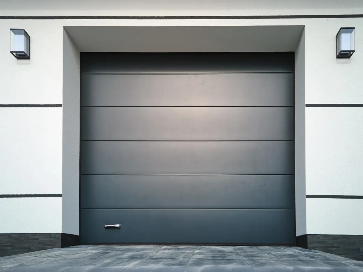 Residential garage door exterior on a home