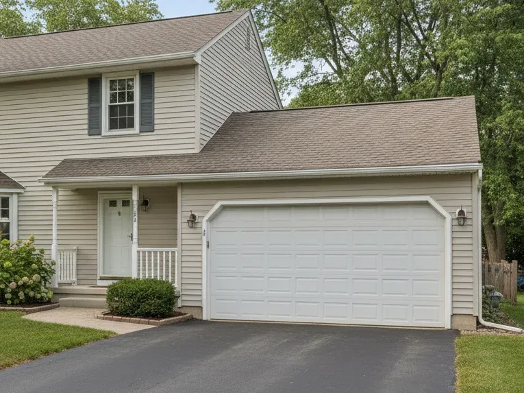 Residential garage door exterior