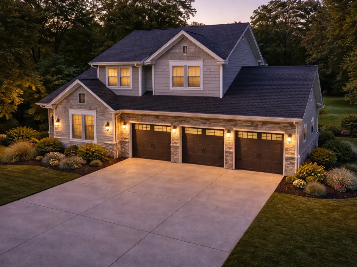 Overhead view related to a garage door installation