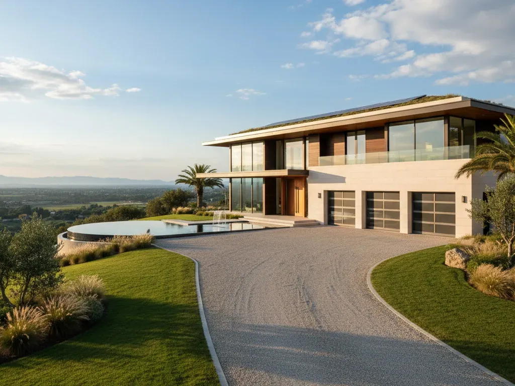 Residential garage door exterior