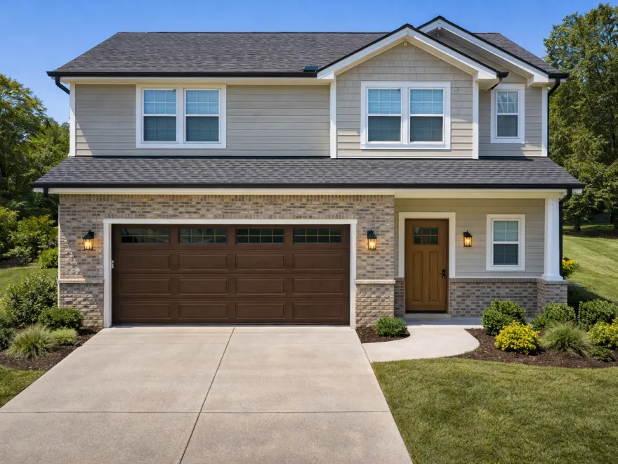 Residential garage door exterior
