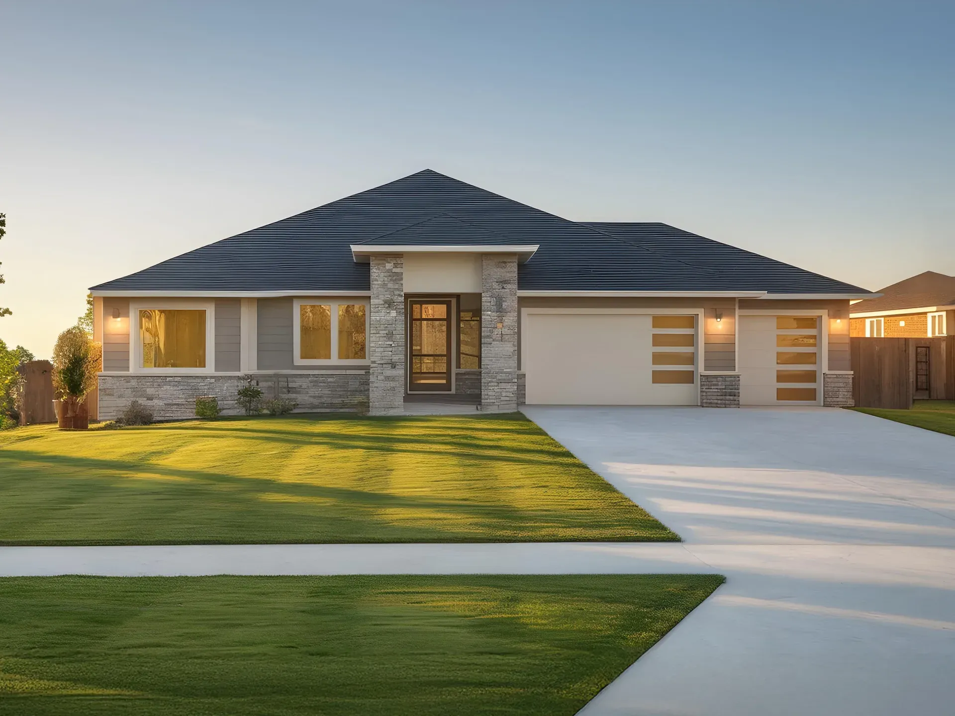 Residential garage door exterior