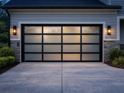 Full view glass aluminum garage door