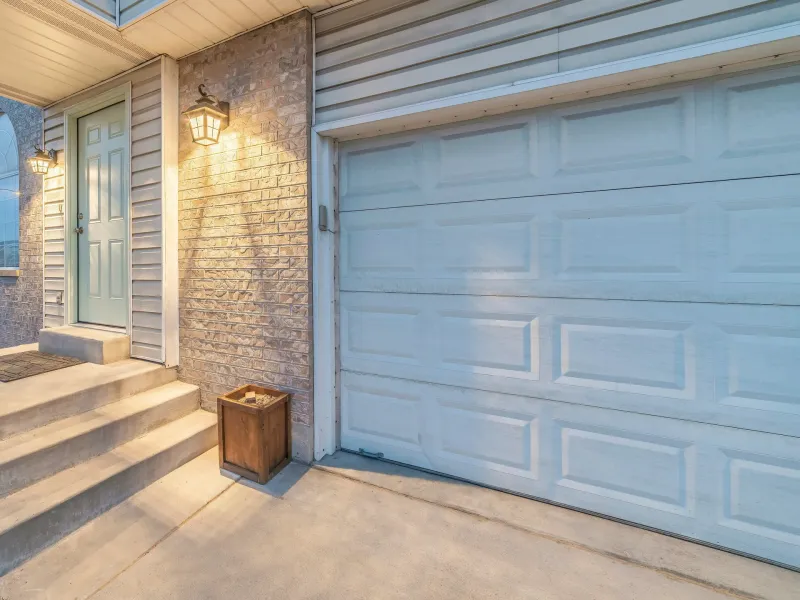 Garage door opener installed on a residential garage