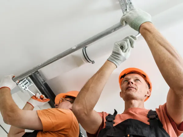 Garage door repair on a residential door