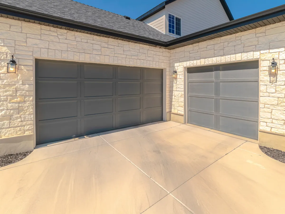 Residential garage door exterior on a home