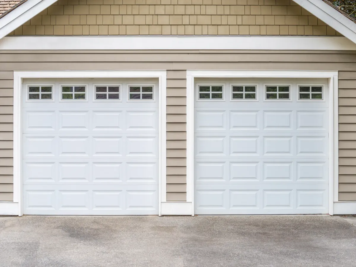Residential garage door exterior on a home