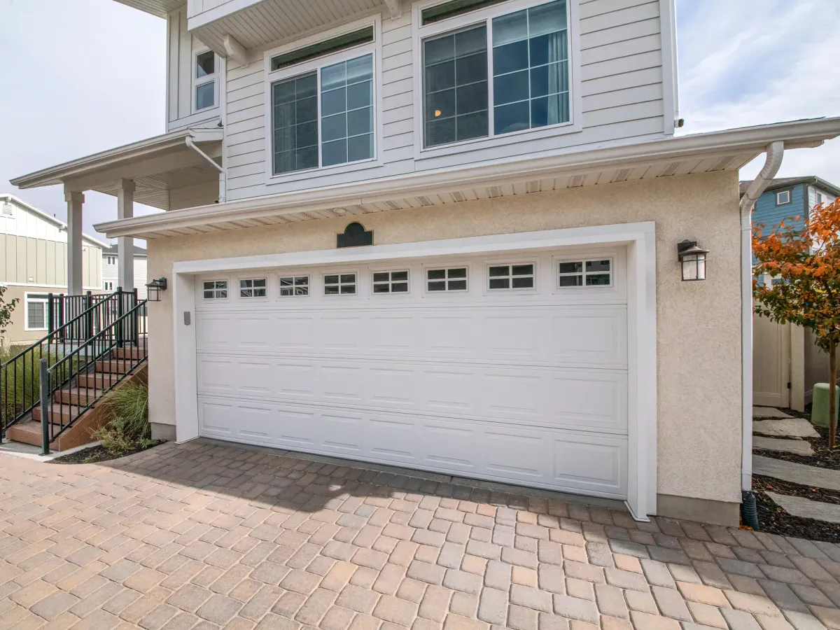 Residential property exterior with a garage door
