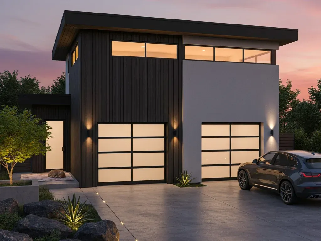 Garage door spring system and hardware on a sectional door